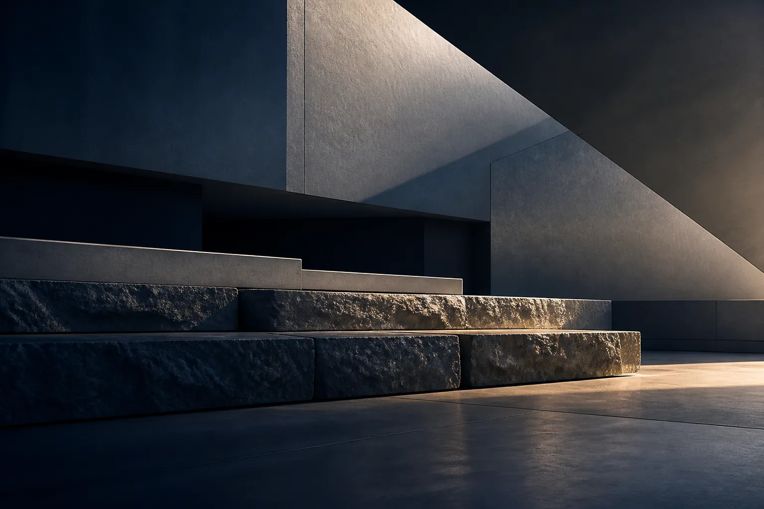 Stone and concrete foundation planes representing durable website architecture
